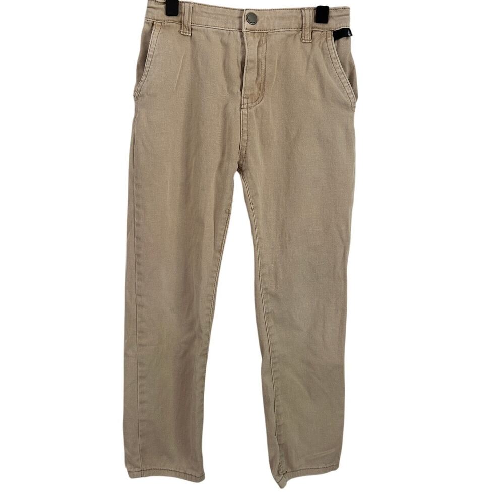 Volcom Boy's Khaki Straight Leg Pants - Size 7